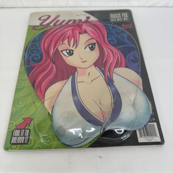 Computer Mouse Pad Japanese Anime Girl Yumi 3-D Soft Chest w/ Wrist Rest - Picture 7 of 8